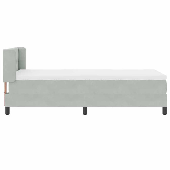 Pat cu arcuri cu headboard Gri deschis 200 x 80 cm Catifea WALTI