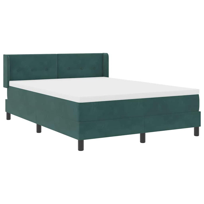 Pat cu arcuri cu saltea Verde închis 190 x 140 cm Poliester - WALTI WALTI