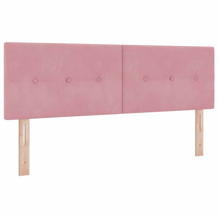 Pat cu arcuri cu saltea cu headboard Roz 190 x 140 cm Poliester - WALTI WALTI