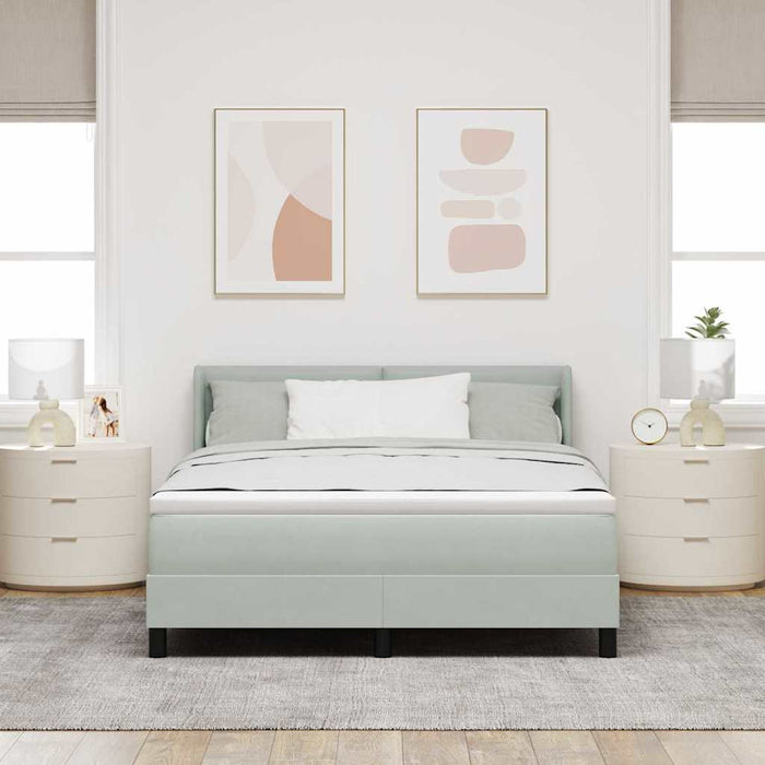 Pat cu arcuri cu saltea Gri deschis 200 x 140 cm Poliester - WALTI WALTI