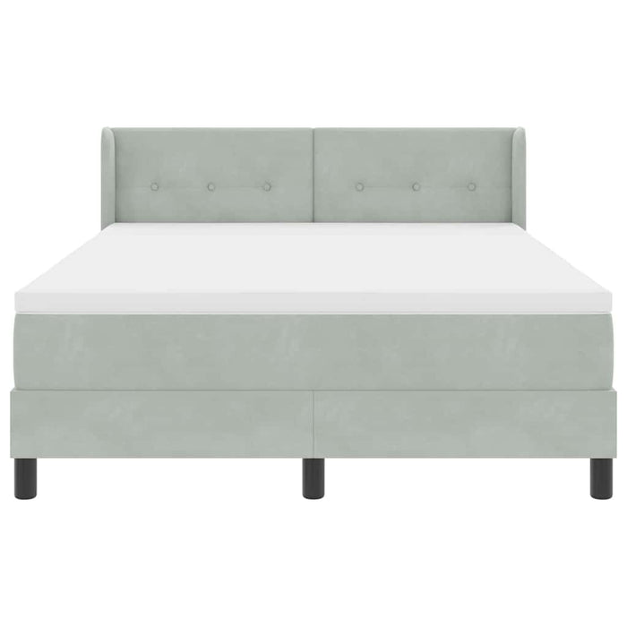 Pat cu arcuri cu saltea Gri deschis 200 x 140 cm Poliester - WALTI WALTI