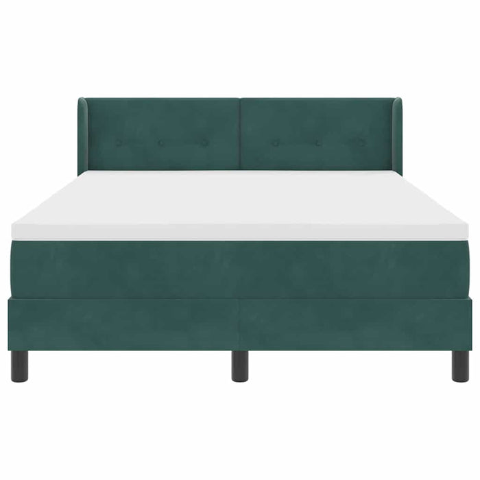 Pat cu arcuri cu saltea Verde închis 200 x 140 cm Poliester - WALTI WALTI