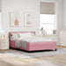 Pat cu arcuri cu saltea cu headboard Roz 200 x 140 cm Poliester - WALTI WALTI