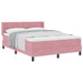 Pat cu arcuri cu saltea cu headboard Roz 200 x 140 cm Poliester - WALTI WALTI