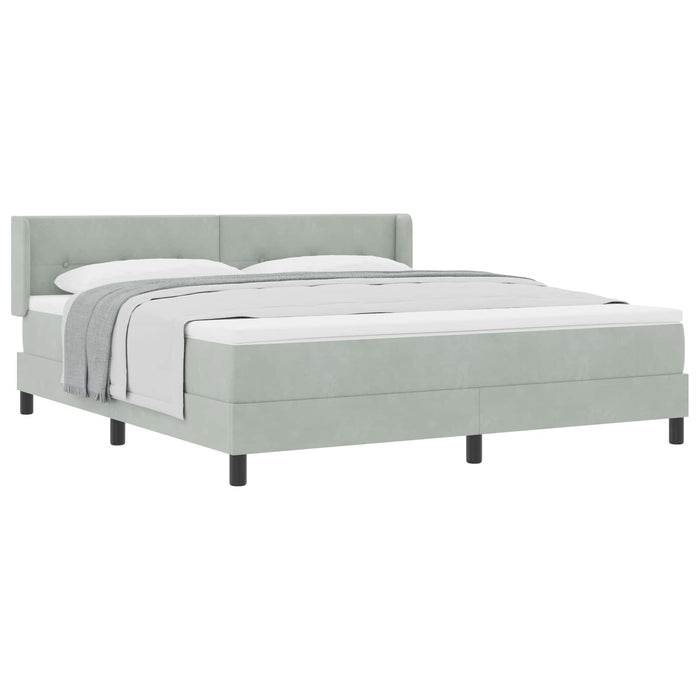 Pat cu arcuri cu saltea Gri deschis 200 x 180 cm Poliester - WALTI WALTI