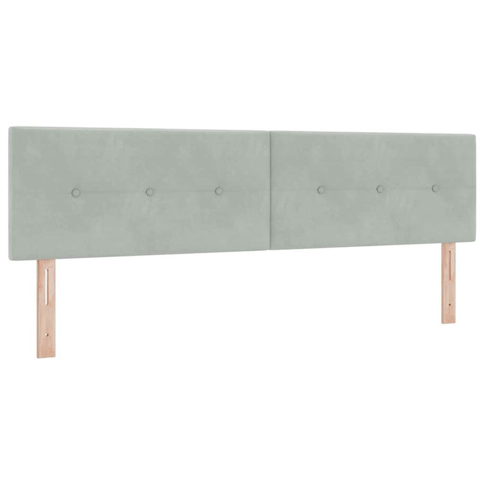 Pat cu arcuri cu saltea Gri deschis 200 x 180 cm Poliester - WALTI WALTI