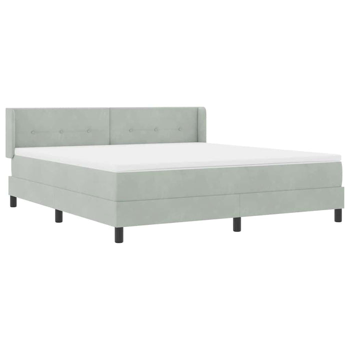 Pat cu arcuri cu saltea Gri deschis 200 x 180 cm Poliester - WALTI WALTI