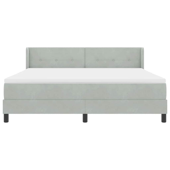 Pat cu arcuri cu saltea Gri deschis 200 x 180 cm Poliester - WALTI WALTI