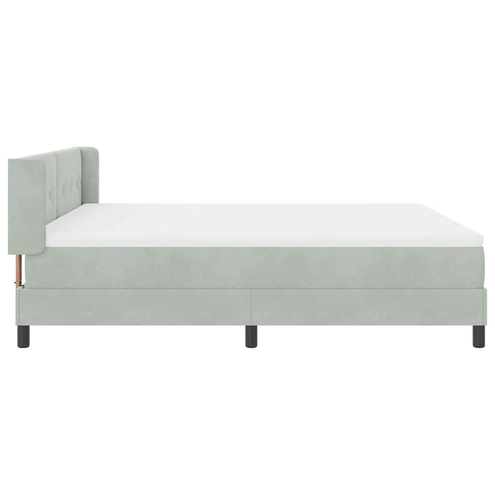 Pat cu arcuri cu saltea Gri deschis 200 x 180 cm Poliester - WALTI WALTI