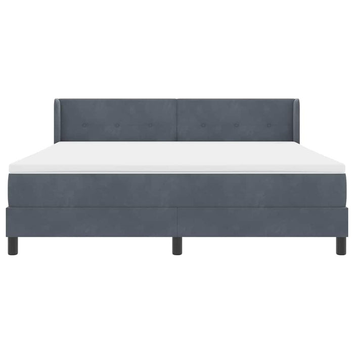 Pat cu arcuri cu saltea Gri închis 200 x 180 cm Poliester - WALTI WALTI