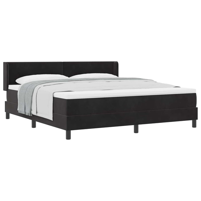Pat cu arcuri cu saltea Negru 200 x 180 cm Poliester - WALTI WALTI