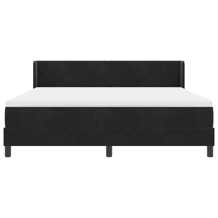 Pat cu arcuri cu saltea Negru 200 x 180 cm Poliester - WALTI WALTI