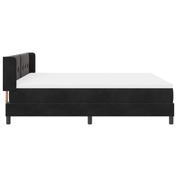 Pat cu arcuri cu saltea Negru 200 x 180 cm Poliester - WALTI WALTI