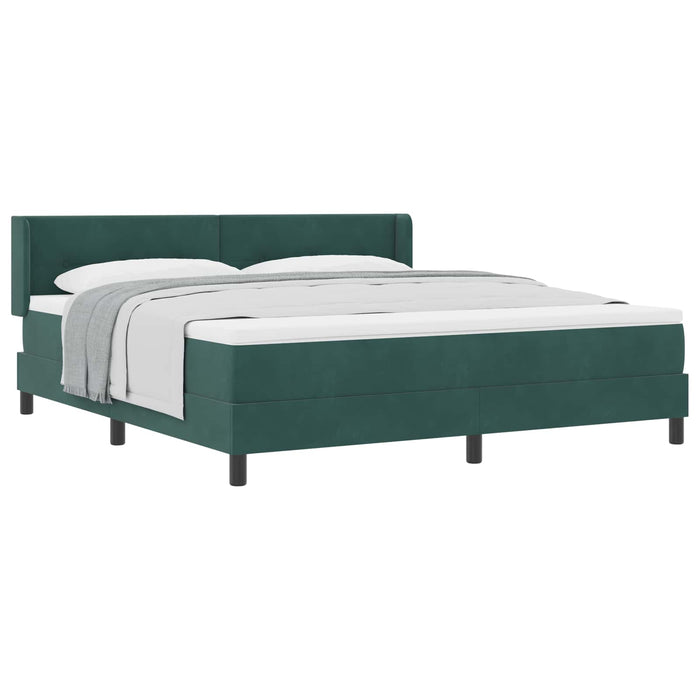 Pat cu arcuri cu saltea Verde închis 200 x 180 cm Poliester - WALTI WALTI