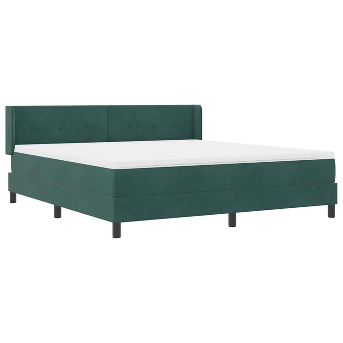 Pat cu arcuri cu saltea Verde închis 200 x 180 cm Poliester - WALTI WALTI