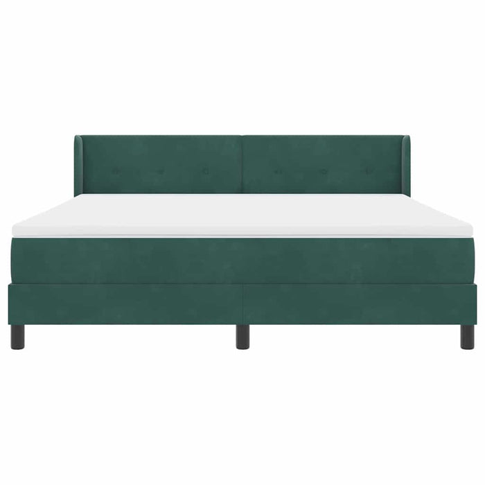 Pat cu arcuri cu saltea Verde închis 200 x 180 cm Poliester - WALTI WALTI