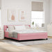 Pat cu arcuri cu saltea cu headboard Roz 200 x 180 cm Poliester - WALTI WALTI