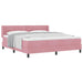 Pat cu arcuri cu saltea cu headboard Roz 200 x 180 cm Poliester - WALTI WALTI