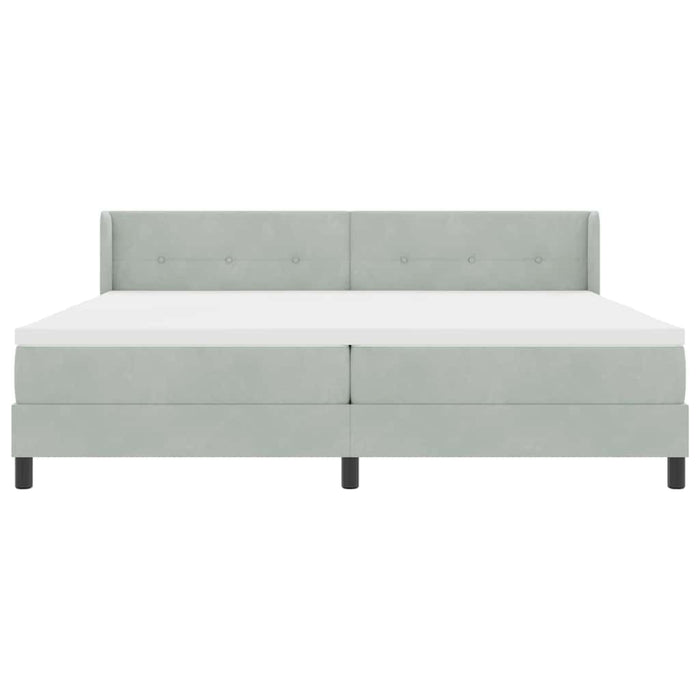 Pat cu arcuri cu saltea Gri deschis 200 x 200 cm Poliester - WALTI WALTI