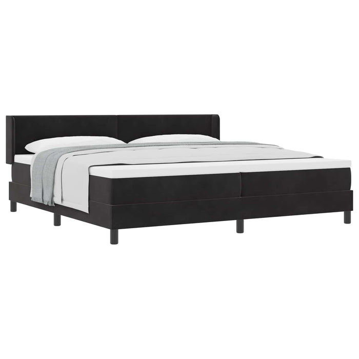 Pat cu arcuri cu saltea Negru 200 x 200 cm Poliester - WALTI WALTI