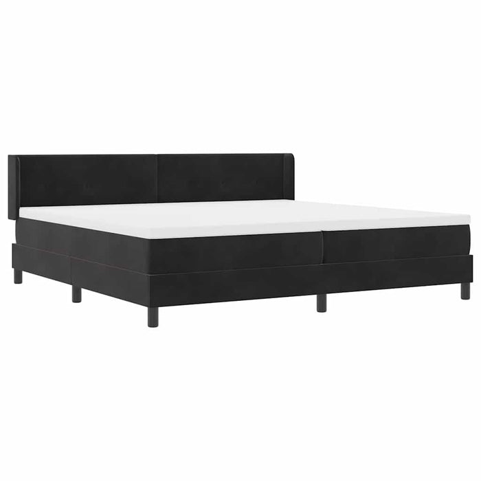 Pat cu arcuri cu saltea Negru 200 x 200 cm Poliester - WALTI WALTI