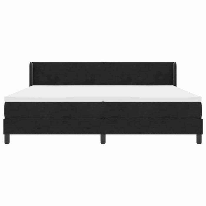 Pat cu arcuri cu saltea Negru 200 x 200 cm Poliester - WALTI WALTI