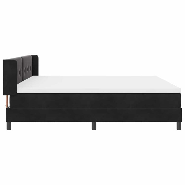 Pat cu arcuri cu saltea Negru 200 x 200 cm Poliester - WALTI WALTI