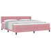Pat cu arcuri cu saltea cu headboard Roz 200 x 200 cm Poliester - WALTI WALTI