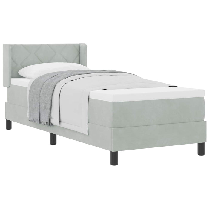 Pat cu arcuri cu saltea Gri deschis 200 x 80 cm Poliester - WALTI WALTI