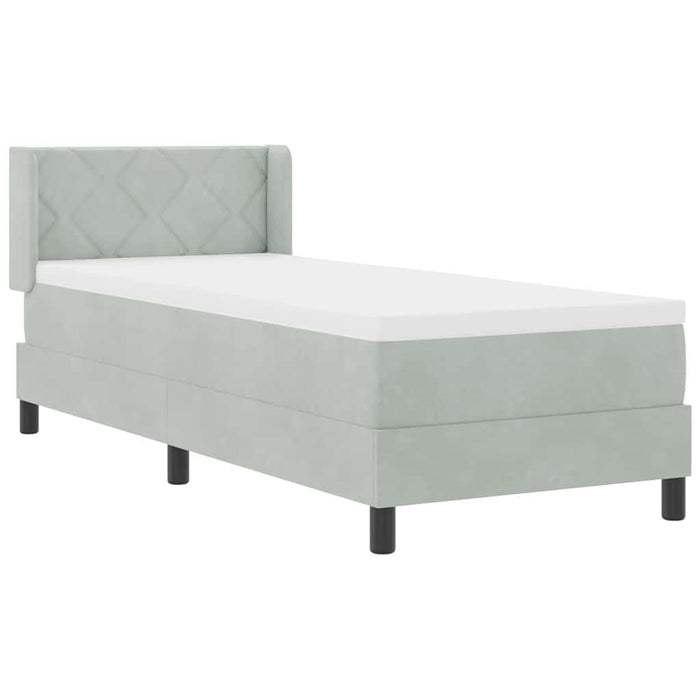 Pat cu arcuri cu saltea Gri deschis 200 x 80 cm Poliester - WALTI WALTI