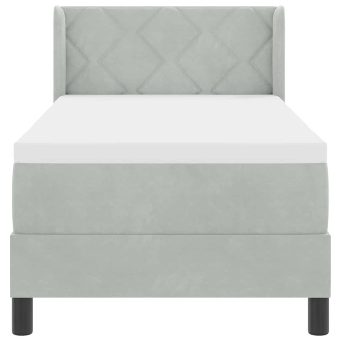 Pat cu arcuri cu saltea Gri deschis 200 x 80 cm Poliester - WALTI WALTI