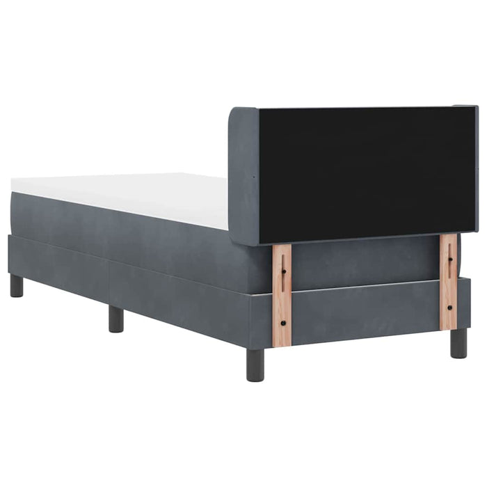Pat cu Saltea cu Arcuri Negru 100x200 cm Catifea Gri închis - WALTI WALTI