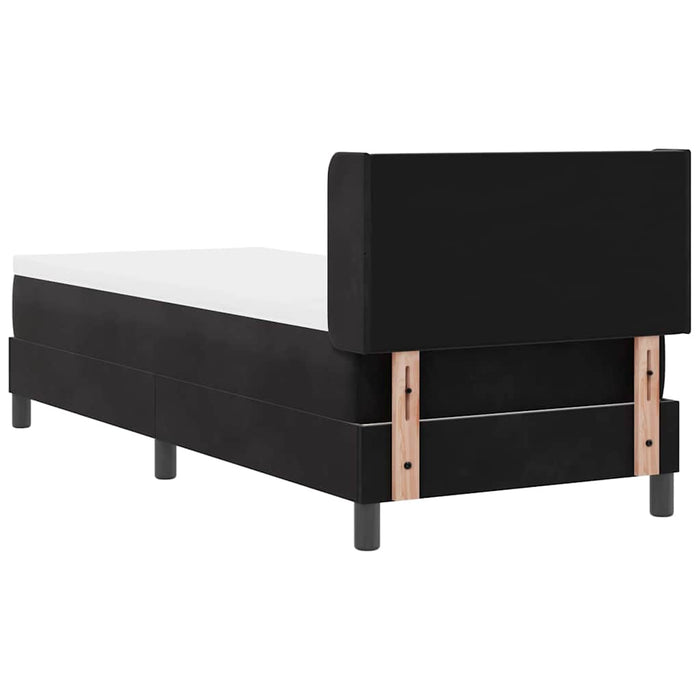 Pat cu Saltea cu Arcuri Negru 100x200 cm Catifea Negru - WALTI WALTI