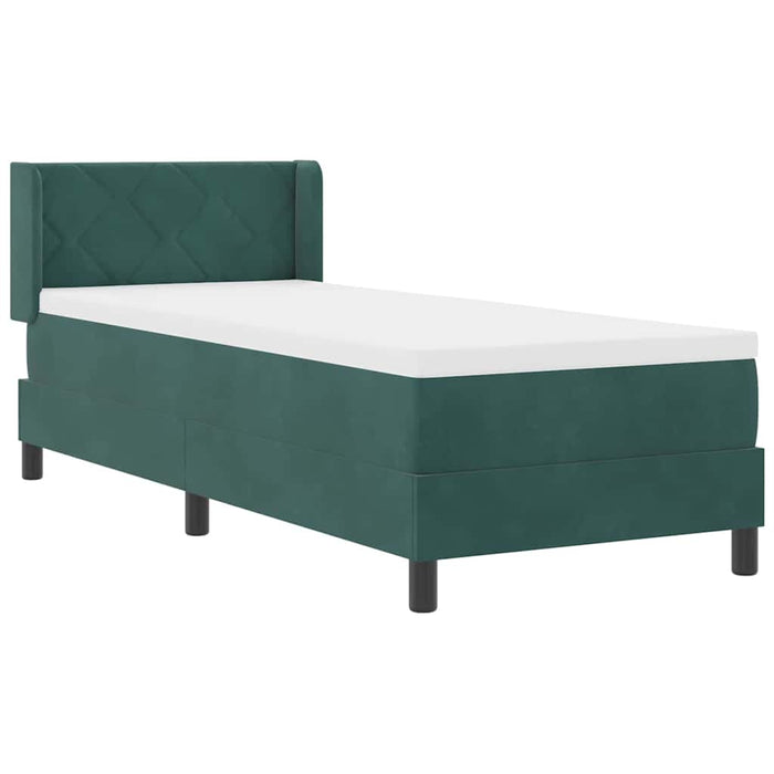 Pat cu arcuri cu saltea Verde închis 200 x 80 cm Poliester - WALTI WALTI