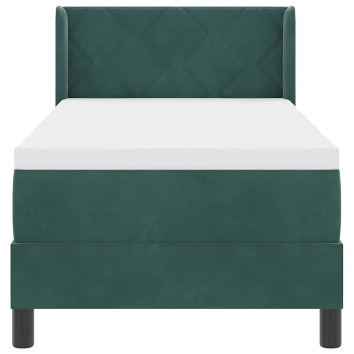 Pat cu arcuri cu saltea Verde închis 200 x 80 cm Poliester - WALTI WALTI