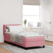Pat cu arcuri cu headboard Manual Roz 200 x 80 cm Catifea - WALTI WALTI