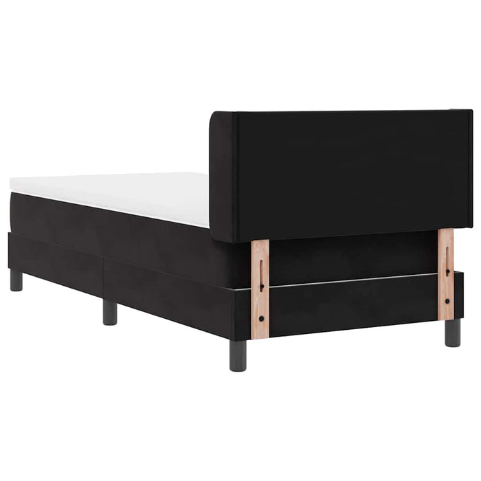 Pat cu Saltea cu Arcuri Negru 100x200 cm Catifea Negru - WALTI WALTI