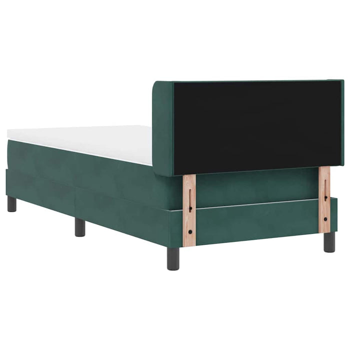 Pat cu arcuri cu headboard Verde închis 200 x 100 cm Catifea WALTI
