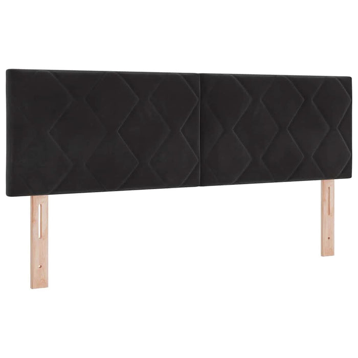 Pat cu arcuri cu saltea Negru 190 x 140 cm Poliester - WALTI WALTI