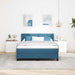 Pat cu arcuri cu headboard Albastru închis 190 x 140 cm Catifea - WALTI WALTI