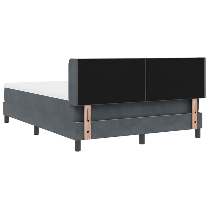Pat cu arcuri cu headboard Gri închis 200 x 140 cm Catifea WALTI