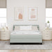 Pat cu arcuri cu headboard Gri deschis 200 x 160 cm Catifea - WALTI WALTI