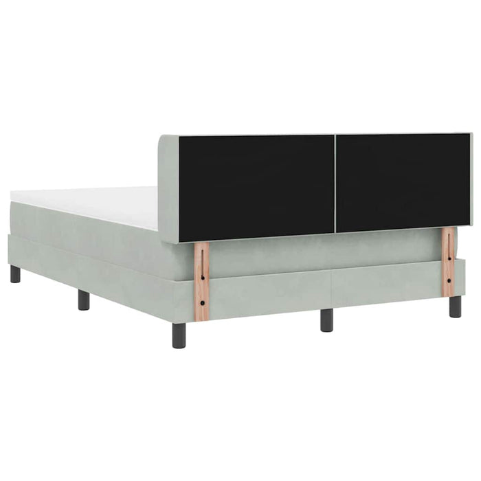 Pat cu arcuri cu headboard Gri deschis 200 x 160 cm Catifea - WALTI WALTI