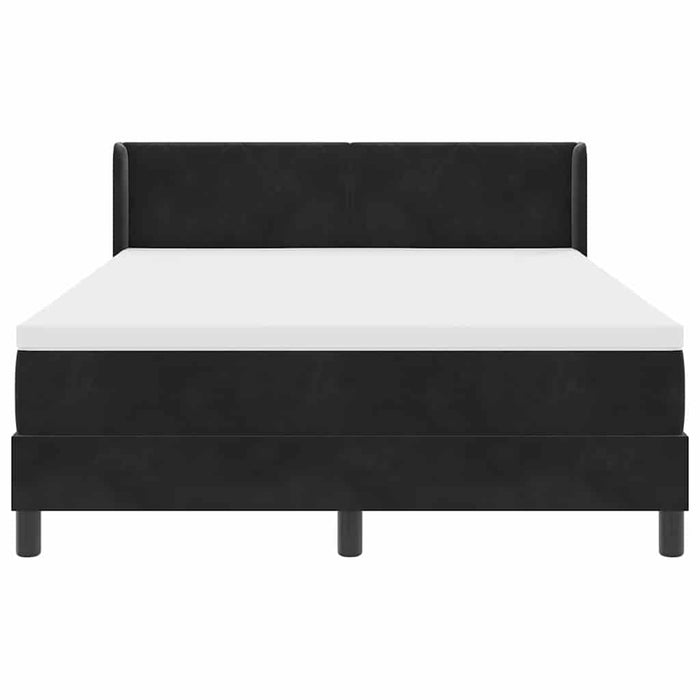 Pat cu arcuri cu headboard Manual Negru 200 x 160 cm Catifea - WALTI WALTI