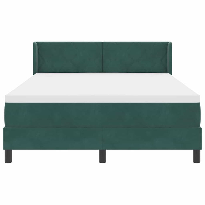 Pat cu arcuri cu headboard Verde închis 200 x 160 cm Catifea WALTI