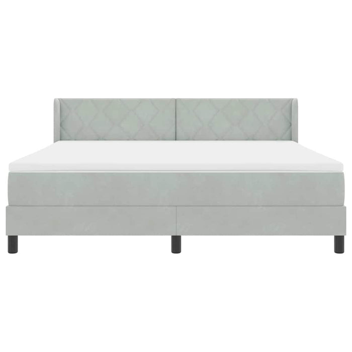Pat cu arcuri cu saltea Gri deschis 200 x 180 cm Poliester - WALTI WALTI