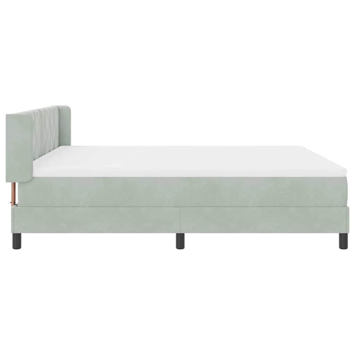 Pat cu arcuri cu saltea Gri deschis 200 x 180 cm Poliester - WALTI WALTI