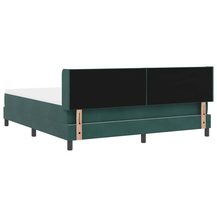 Pat cu arcuri cu saltea Verde închis 200 x 180 cm Poliester - WALTI WALTI