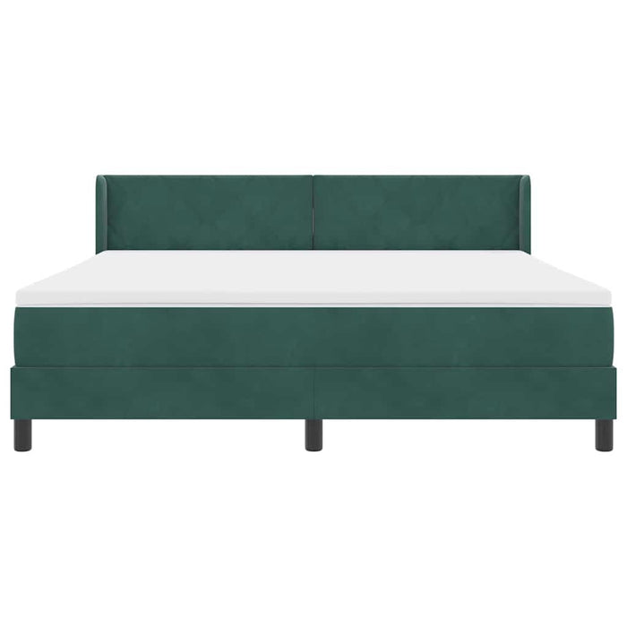 Pat cu arcuri cu saltea Verde închis 200 x 180 cm Poliester - WALTI WALTI