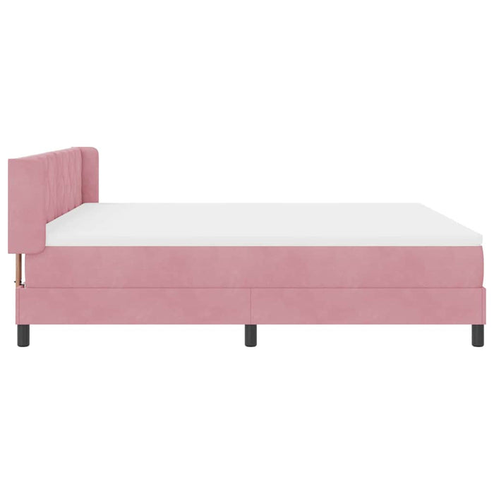 Pat cu arcuri cu saltea cu headboard Roz 200 x 180 cm Poliester - WALTI WALTI